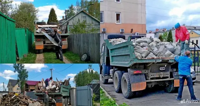 Вывоз порубочных остатков и спиленных бревен самосвалом